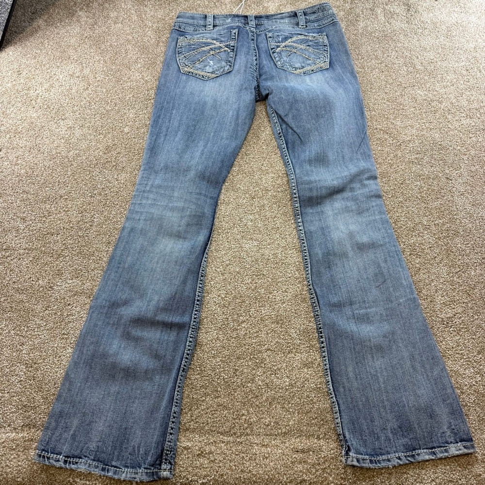 Silver Jeans Twisted Bootcut Distressed Medium Wash W31 L35 31x35 Y2K Western